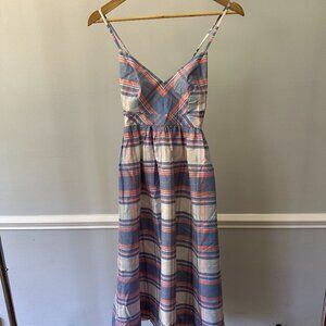 J.Crew Spaghetti Strap Dress in Vintage Plaid Silk Shantung